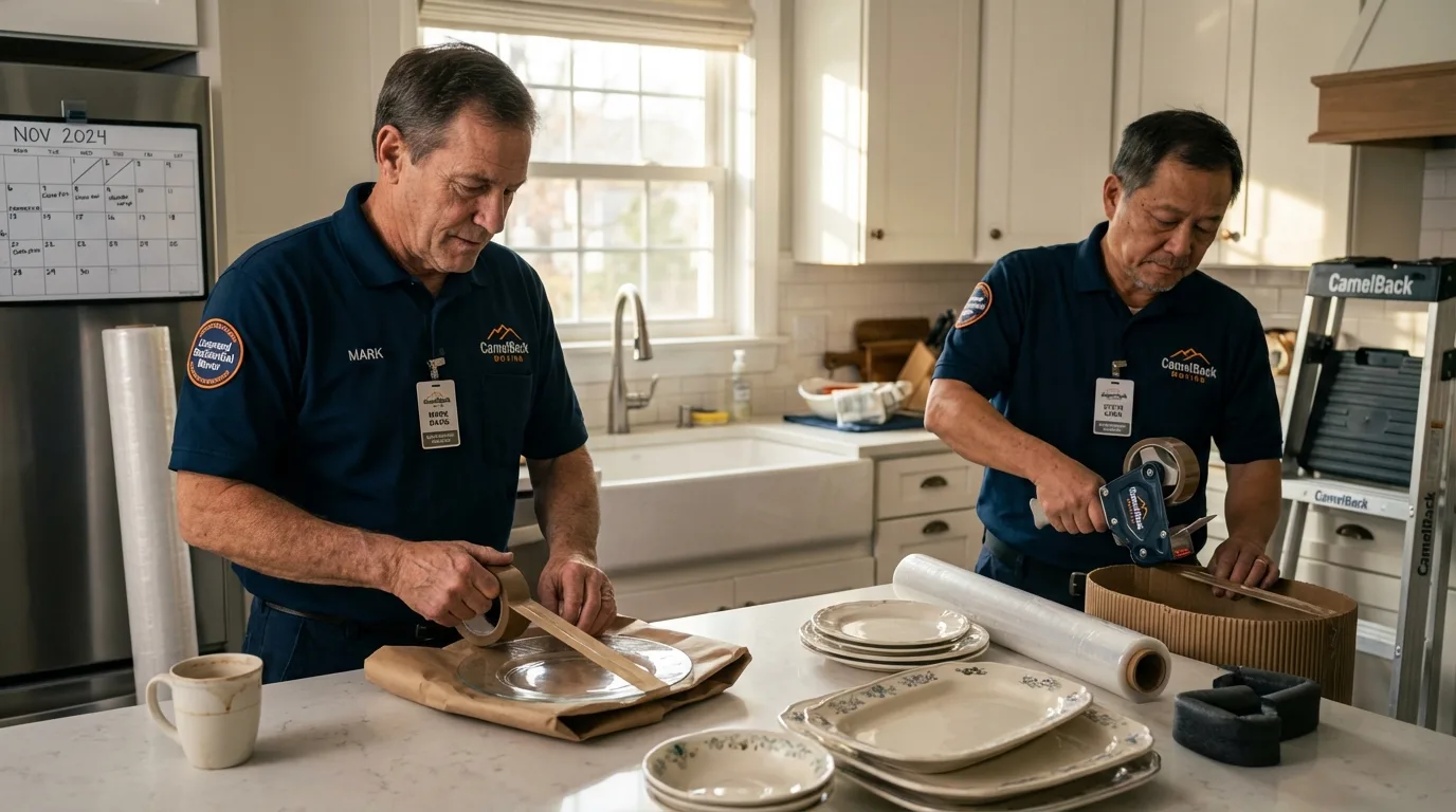 Professional crew packing kitchen dishware in Marysville, PA